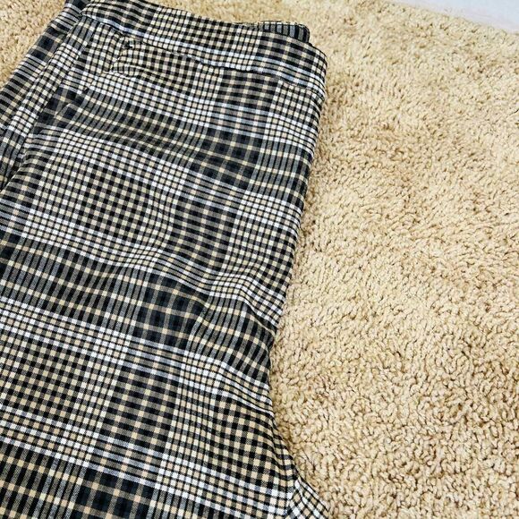 Zara  Brown and Tan plaid Trousers  size zipper closure size XL  academia baddie - Picture 16 of 16